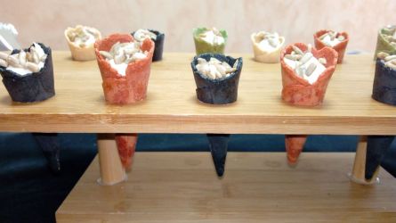 Imagen: Aperitivo de conos de queso y nuez
