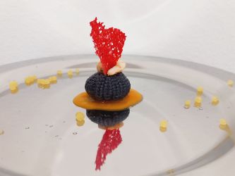 Imagen: Vulcano finger food con gambas y coral