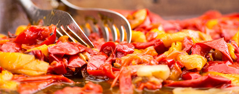 Ensalada cacereña de pimientos asados en catering