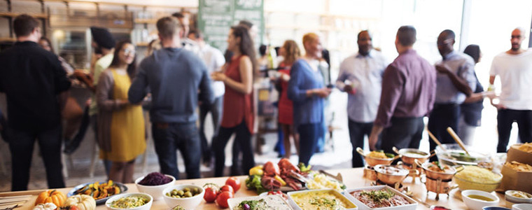 Grupo de personas de empresa en catering